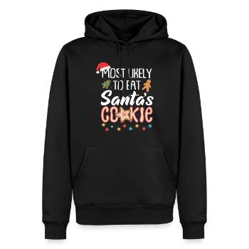 Most Likely To Eat Santas Cookie Xmas Tshirt - Männer Premium Bio Hoodie - Schwarz - Vorne - Nico (187cm)