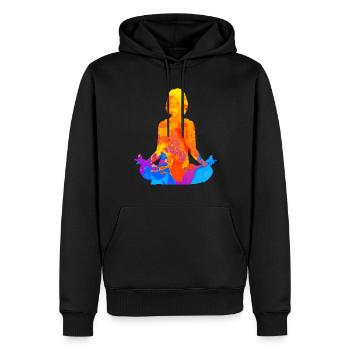 Méditation Méditation Yoga Femmes Relaxation - Sweat à capuche Premium bio Homme - noir - Devant - Nico (187cm)