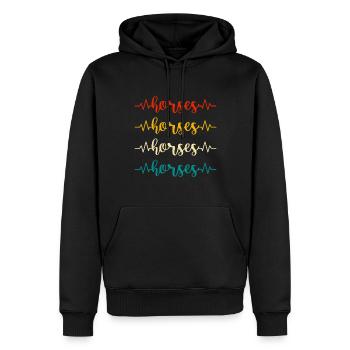 Chevaux Équitation Fond Coloré Cheval Anima - Sweat à capuche Premium bio Homme - noir - Devant - Nico (187cm)