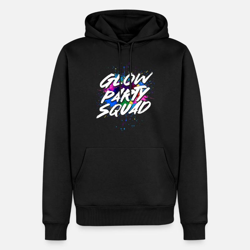 Glow Party Squad - Männer Premium Bio Hoodie - Schwarz