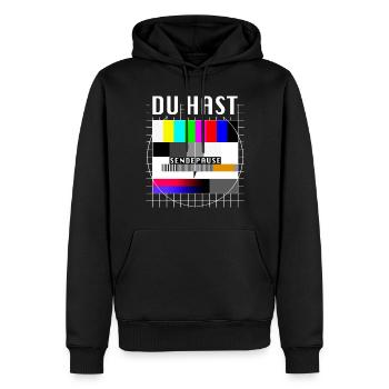 Du Hast Sendepause Testbild 90er Party 80er Jahre - Männer Premium Bio Hoodie - Schwarz - Vorne - Nico (187cm)