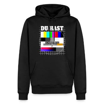 Du Hast Sendepause Testbild 90er Party 80er Jahre - Männer Premium Bio Hoodie - Schwarz - Vorne - Nico (187cm)
