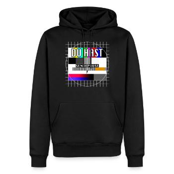 Du Hast Sendepause Testbild 90er Party 80er Jahre - Männer Premium Bio Hoodie - Schwarz - Vorne - Nico (187cm)
