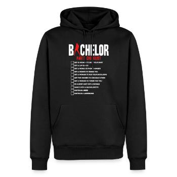 Liste de contrôle de l’enterrement de vie de garçon - Sweat à capuche Premium bio Homme - noir - Devant - Nico (187cm)