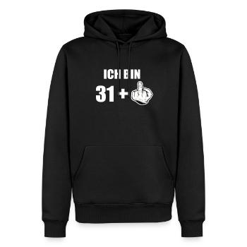 32 Geburtstag - Männer Premium Bio Hoodie - Schwarz - Vorne - Nico (187cm)