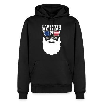 Bearded Dad with Beard Cool Father Beard Wearer - Men’s Premium Organic Hoodie - black - Front - Nico (187cm)
