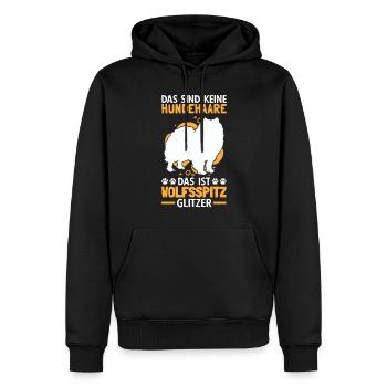 Wolfsspitz Glitzer deutscher Spitz Keeshond - Männer Premium Bio Hoodie - Schwarz - Vorne - Nico (187cm)