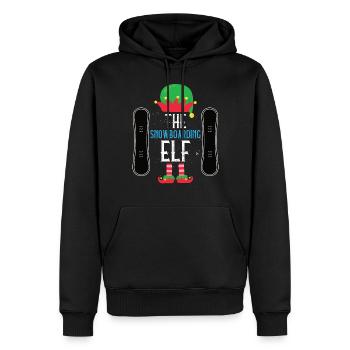 Snowboarder The Snowboarding Elf Sports d’hiver - Sweat à capuche Premium bio Homme - noir - Devant - Nico (187cm)