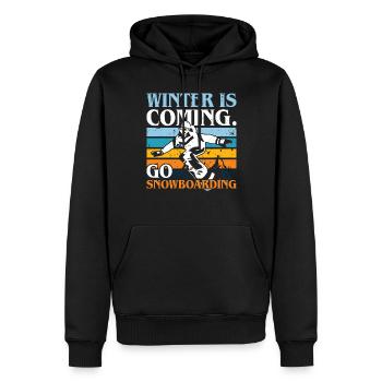 Snowboarder Winter Coming Go Snowboarding - Männer Premium Bio Hoodie - Schwarz - Vorne - Nico (187cm)
