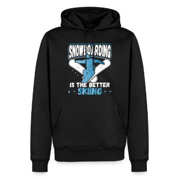 Snowboarding Is The Better Skiing Snowboarder - Men’s Premium Organic Hoodie - black - Front - Nico (187cm)