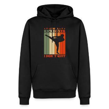 Kickboxing Im A Kickboxer I Dont Quit Retro - Männer Premium Bio Hoodie - Schwarz - Vorne - Nico (187cm)