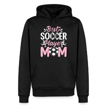 Best Soccer Player Mom Soccer Lover Soccer Mama - Männer Premium Bio Hoodie - Schwarz - Vorne - Nico (187cm)