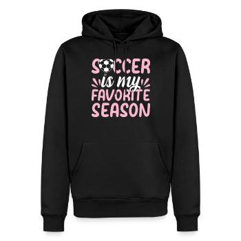 Soccer Player Soccer Lover - Soccer Is My Favorite - Männer Premium Bio Hoodie - Schwarz - Vorne - Nico (187cm)
