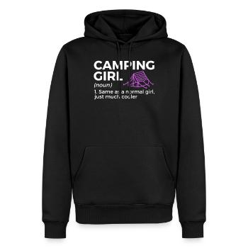 Camping Camping Camping-car - Sweat à capuche Premium bio Homme - noir - Devant - Nico (187cm)