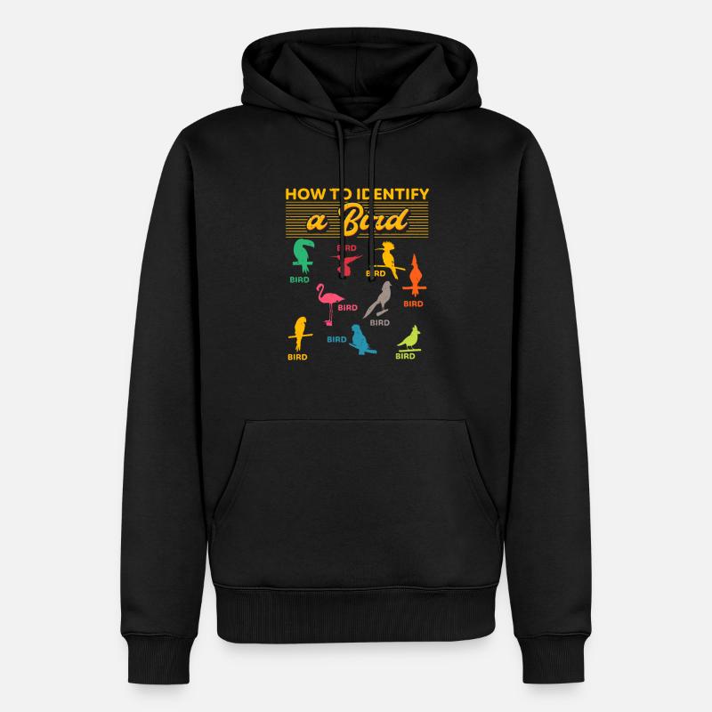 Comment identifier un oiseau d’observation - Sweat à capuche Premium bio Homme - noir