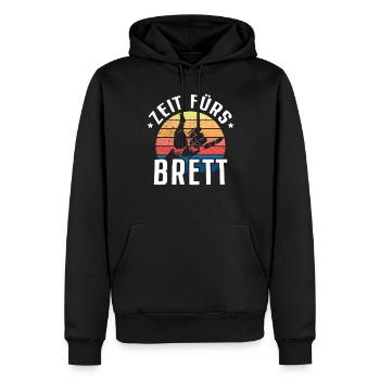 Surfer Zeit Fürs Brett Surfbrett Shaka Windsurfer - Männer Premium Bio Hoodie - Schwarz - Vorne - Nico (187cm)