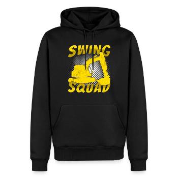 Baggerfahrer Swing Squad - Männer Premium Bio Hoodie - Schwarz - Vorne - Nico (187cm)