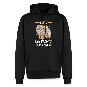 Wolfsspitz Mama deutscher Spitz Keeshond - Männer Premium Bio Hoodie - Schwarz - Vorne - Nico (187cm)