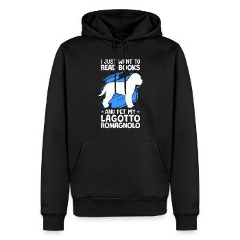 Read and Lagotto Romagnolo pet truffle dog - Men’s Premium Organic Hoodie - black - Front - Nico (187cm)