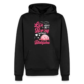 La vie serait ennuyeuse sans le poisson blob - Sweat à capuche Premium bio Homme - noir - Devant - Nico (187cm)