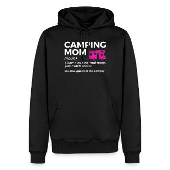 Camping Camping Camping-car - Sweat à capuche Premium bio Homme - noir - Devant - Nico (187cm)