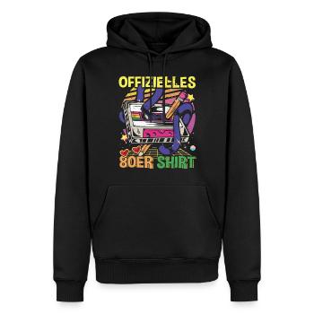 80 Girl 80er Mottoparty Offizielles 80er Shirt - Männer Premium Bio Hoodie - Schwarz - Vorne - Nico (187cm)