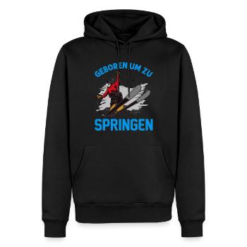 Geboren Um Zu Springen Skispringen - Männer Premium Bio Hoodie - Schwarz - Vorne - Nico (187cm)