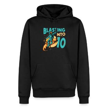 Vaisseau spatial amoureux des astronautes Tout le meilleur au - Sweat à capuche Premium bio Homme - noir - Devant - Nico (187cm)