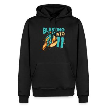Vaisseau spatial amoureux des astronautes Tout le meilleur au - Sweat à capuche Premium bio Homme - noir - Devant - Nico (187cm)