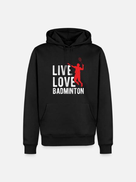 Badminton - Männer Premium Bio Hoodie - Schwarz