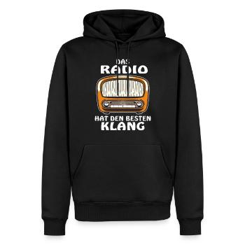 DAS RADIO HAT DEN BESTEN KLANG - Männer Premium Bio Hoodie - Schwarz - Vorne - Nico (187cm)