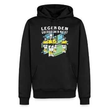 TISCHFUSSBALL LEGENDEN ÜBERDREHEN NICHT - Männer Premium Bio Hoodie - Schwarz - Vorne - Nico (187cm)