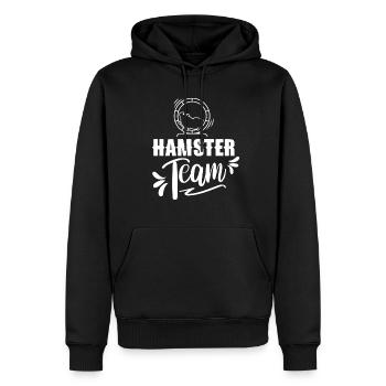 Hamster-Team Besitzer Haustier Hamster Süß - Männer Premium Bio Hoodie - Schwarz - Vorne - Nico (187cm)
