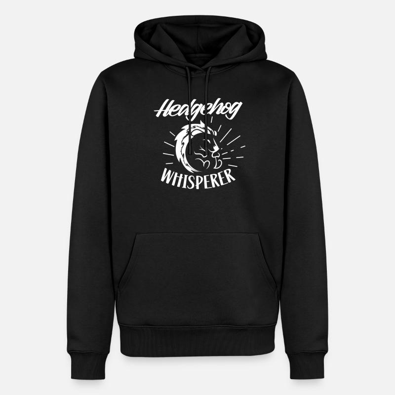 Hérisson Whisperer Dictons Pet Cute - Sweat à capuche Premium bio Homme - noir