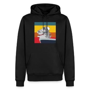 niedliche Hunde Hündchen in Titanic Pose Welpen - Männer Premium Bio Hoodie - Schwarz - Vorne - Nico (187cm)