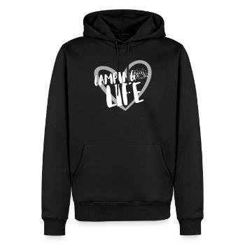 Camping Camping Camping-car - Sweat à capuche Premium bio Homme - noir - Devant - Nico (187cm)