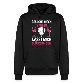 Ballonfahren Wein Luftfahrt Ballonfahrer Heißluftb - Männer Premium Bio Hoodie - Schwarz - Vorne - Nico (187cm)