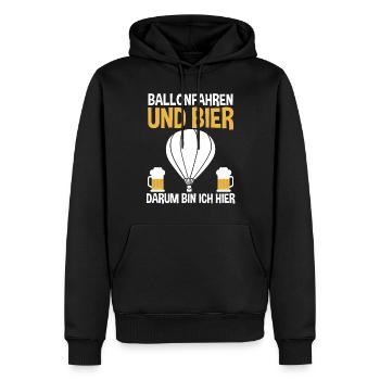 Ballonfahren Bier Luftfahrt Ballonfahrer Heißluftb - Männer Premium Bio Hoodie - Schwarz - Vorne - Nico (187cm)