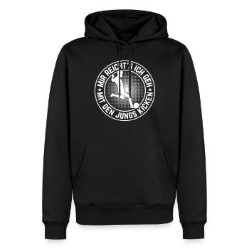 Mir Reicht's Ich geh mit den Jungs Kicken - Fußbal - Männer Premium Bio Hoodie - Schwarz - Vorne - Nico (187cm)