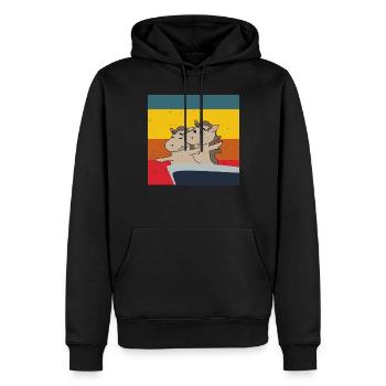 poulain de cheval mignon dans Titanic pose cheval mignon - Sweat à capuche Premium bio Homme - noir - Devant - Nico (187cm)