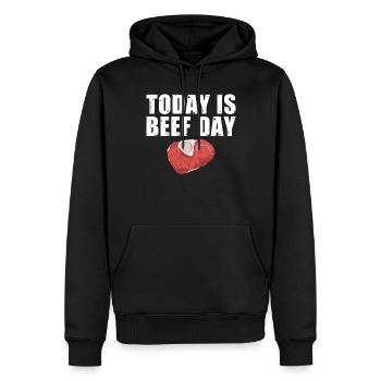 BBQ Grill Rindfleisch Liebhaber Geschenke - Männer Premium Bio Hoodie - Schwarz - Vorne - Nico (187cm)