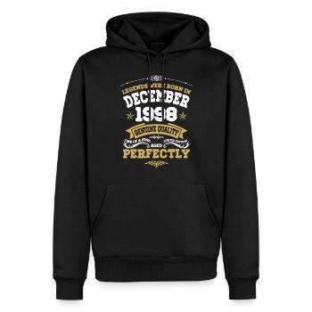 Millésime parfaitement vieilli décembre 1998 - Sweat à capuche Premium bio Homme - noir - Devant - Nico (187cm)