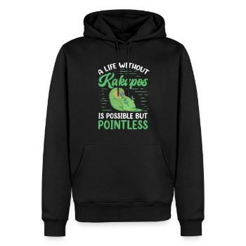 Kakapo Leben ohne flugunfähiger Kakapo - Männer Premium Bio Hoodie - Schwarz - Vorne - Nico (187cm)
