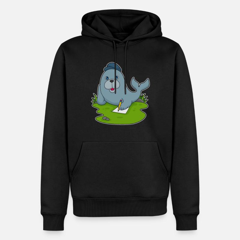 Papier crayon scellé - Sweat à capuche Premium bio Homme - noir