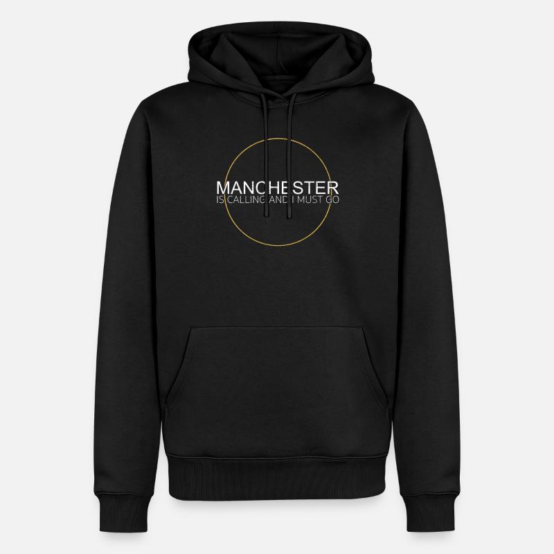 Manchester Spruch - Männer Premium Bio Hoodie - Schwarz