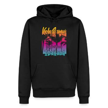 Koh Samui Thaïlande Bophut Beach - Sweat à capuche Premium bio Homme - noir - Devant - Nico (187cm)