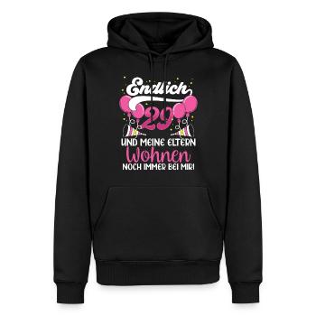 Endlich 29 Meine Eltern Wohnen Immer Noch Bei Mir - Männer Premium Bio Hoodie - Schwarz - Vorne - Nico (187cm)
