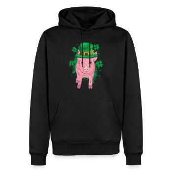 Glücksschwein Silvester - Männer Premium Bio Hoodie - Schwarz - Vorne - Nico (187cm)