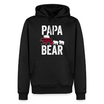 Papa Bear - Men’s Premium Organic Hoodie - black - Front - Nico (187cm)