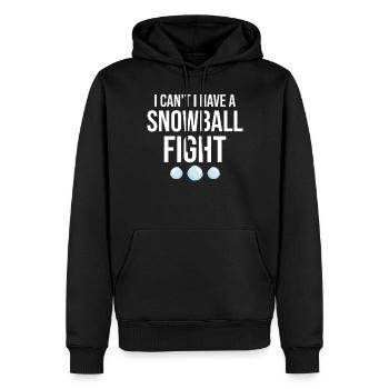 Snowball Fight - Je ne peux pas avoir une bataille de boules de neige - Sweat à capuche Premium bio Homme - noir - Devant - Nico (187cm)
